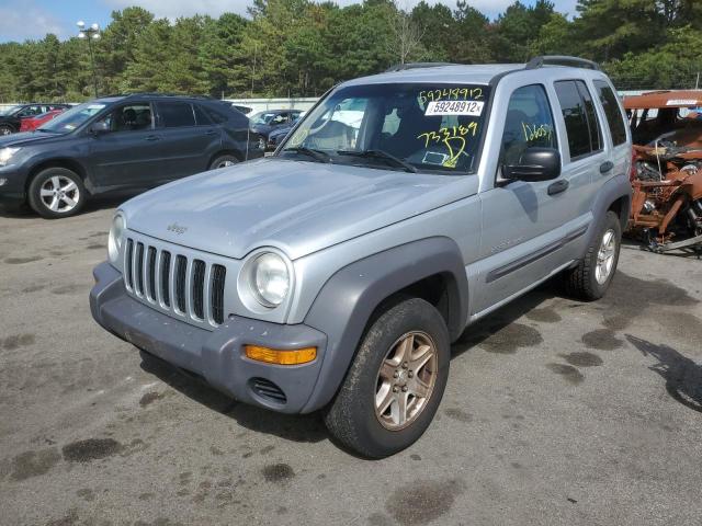 1J4GL48K73W733189 - 2003 JEEP LIBERTY SILVER photo 2