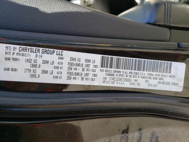 1C4RDJDG0EC596824 - 2014 DODGE DURANGO LI BLACK photo 10