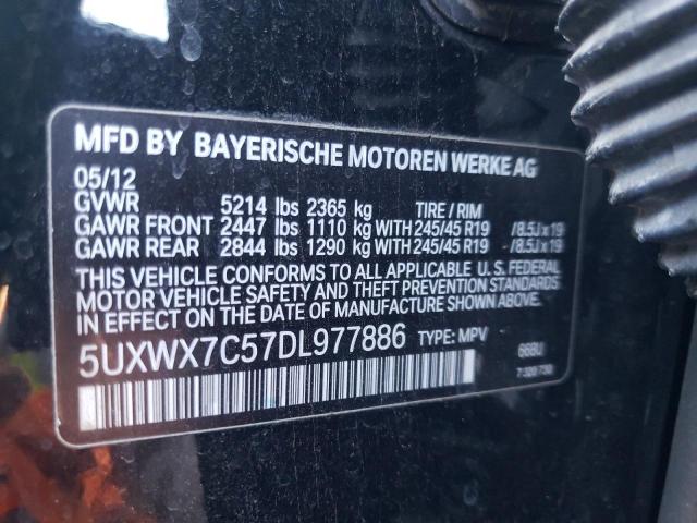 5UXWX7C57DL977886 - 2013 BMW X3 XDRIVE3 BLACK photo 10