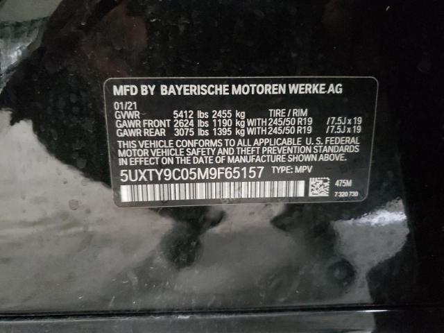 5UXTY9C05M9F65157 - 2021 BMW X3 XDRIVEM BLACK photo 10
