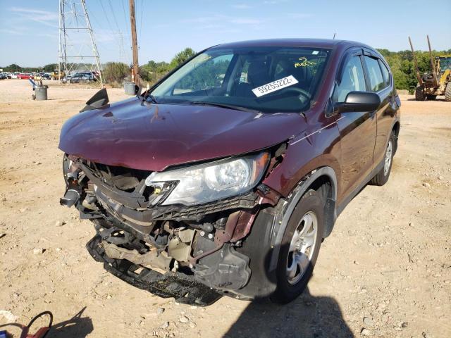 5J6RM4H33EL026755 - 2014 HONDA CR-V LX BURGUNDY photo 2