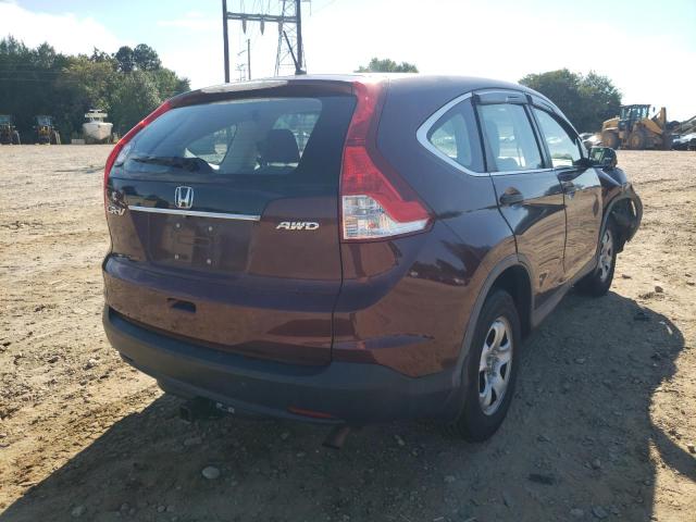 5J6RM4H33EL026755 - 2014 HONDA CR-V LX BURGUNDY photo 4