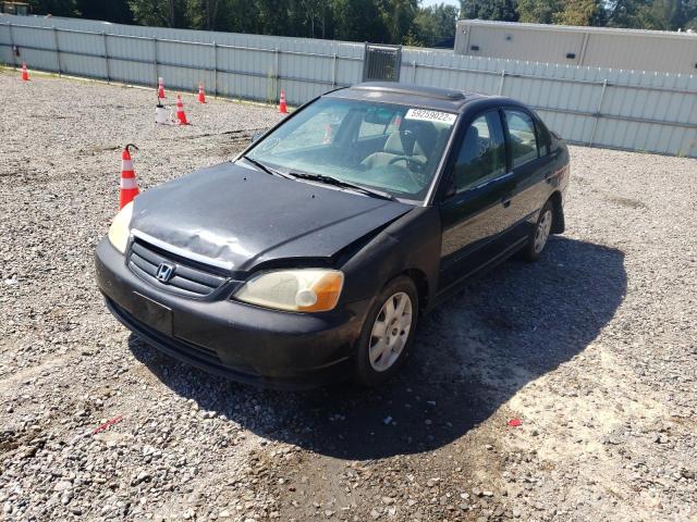 2HGES26761H568817 - 2001 HONDA CIVIC EX BLACK photo 2