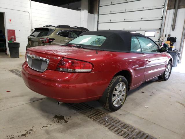 1C3EL65R86N152275 - 2006 CHRYSLER SEBRING LI RED photo 4