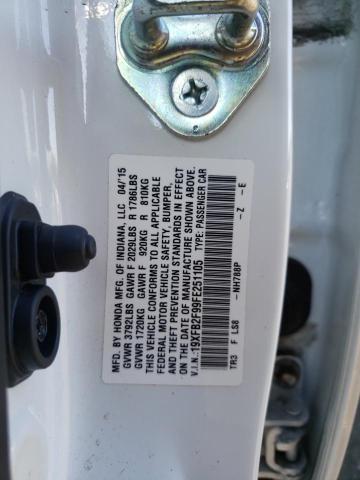 19XFB2F99FE251105 - 2015 HONDA CIVIC EXL Ağ foto 10