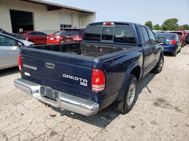 1D7HL48N43S119086 - 2003 DODGE DAKOTA QUA BLUE photo 4