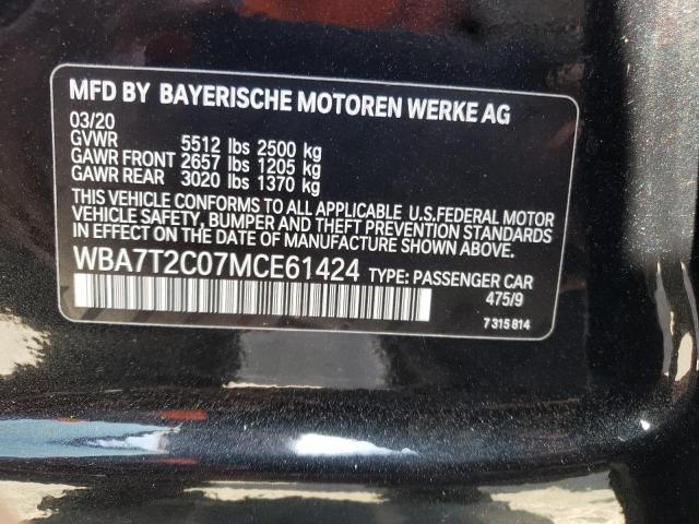 WBA7T2C07MCE61424 - 2021 BMW 740 I BLACK photo 10