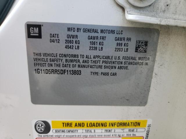 1G11D5RR5DF113803 - 2013 CHEVROLET MALIBU 1LT 白色 照片 10