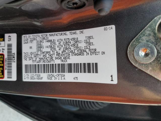 5TFUW5F19EX368771 - 2014 TOYOTA TUNDRA DOU GRAY photo 10