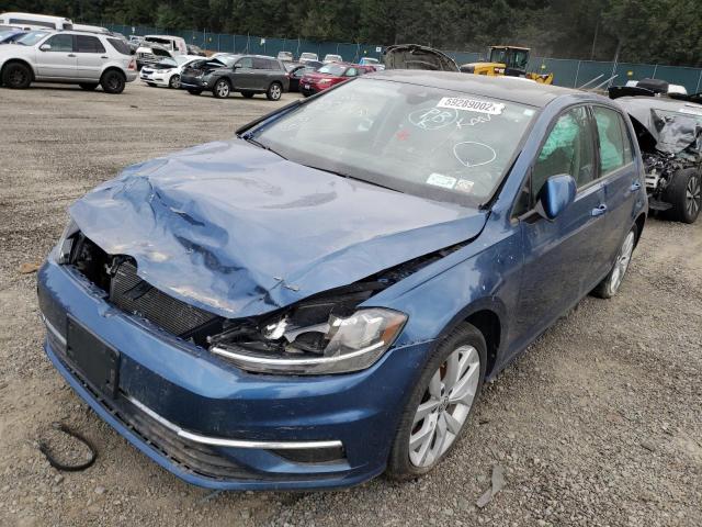 3VWG57AU3KM002848 - 2019 VOLKSWAGEN GOLF S BLUE photo 2