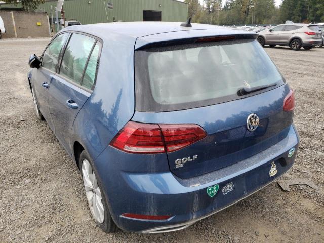 3VWG57AU3KM002848 - 2019 VOLKSWAGEN GOLF S BLUE photo 3