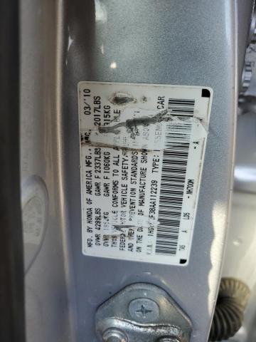 1HGCP2F38AA112239 - 2010 HONDA ACCORD LX SILVER photo 10