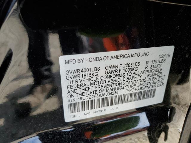 19UDE2F38JA004259 - 2018 ACURA ILX BASE W BLACK photo 10
