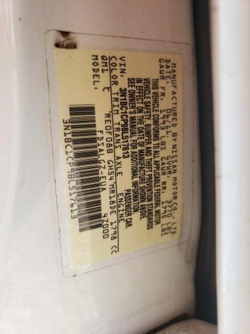 3N1BC1CP9BL517613 - 2011 NISSAN VERSA S WHITE photo 10