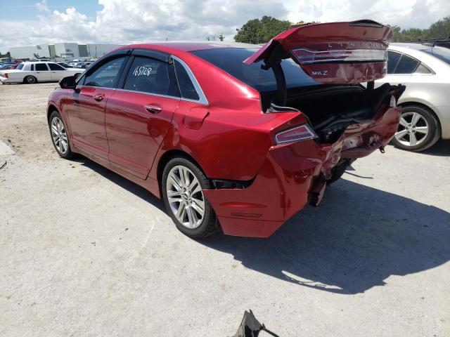 3LN6L2LU0DR816560 - 2013 LINCOLN MKZ HYBRID BURGUNDY photo 3