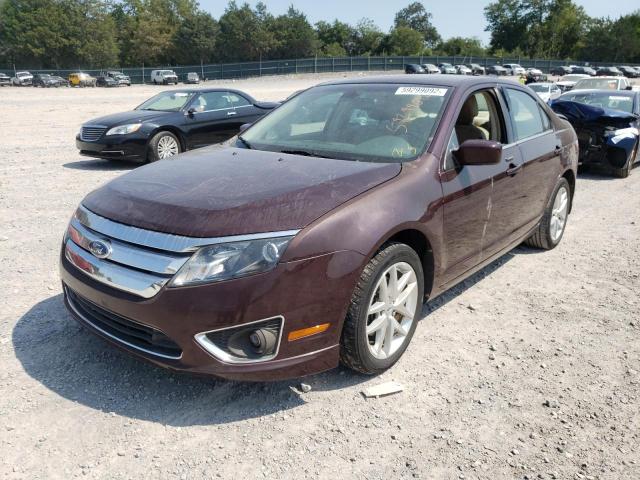 3FAHP0JA4BR206453 - 2011 FORD FUSION SEL BURGUNDY photo 2