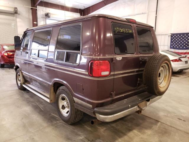 2B6HB21X0TK182939 - 1996 DODGE RAM VAN B2 PURPLE photo 3