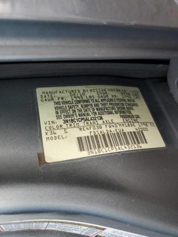 3N1BC1CP5AL432136 - 2010 NISSAN VERSA S GRAY photo 10