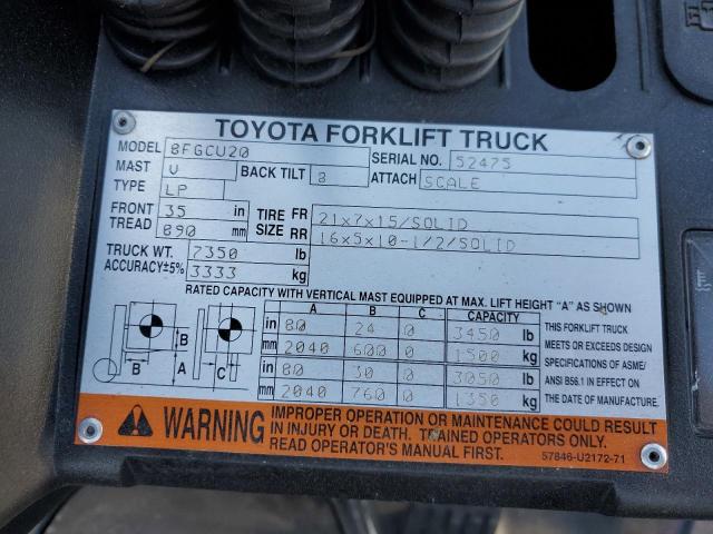 52475 - 2014 TOYOTA FORKLIFT ORANGE photo 10