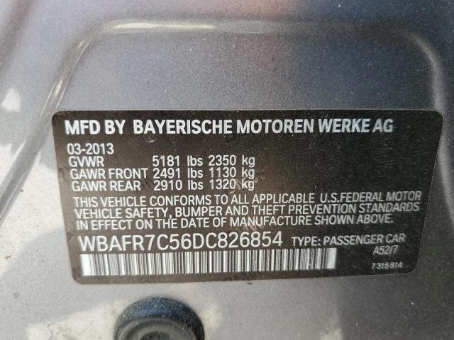 WBAFR7C56DC826854 - 2013 BMW 535 I SILVER photo 10