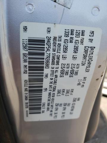 2A4GP54L77R206003 - 2007 CHRYSLER TOWN AND C SILVER photo 10