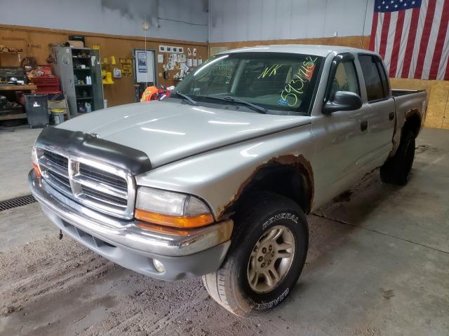 1D7HG48N23S296059 - 2003 DODGE DAKOTA QUA SILVER photo 2