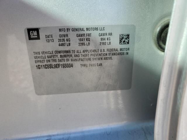 1G11C5SL9EF193004 - 2014 CHEVROLET MALIBU 1LT ვერცხლისფერი ფოტო 10