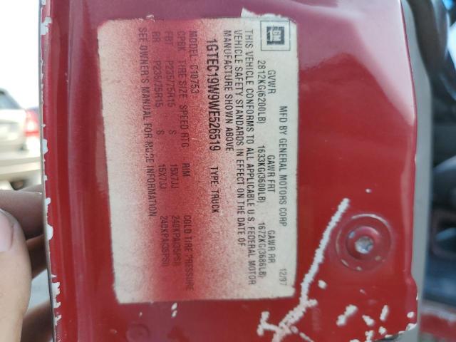 1GTEC19W9WE526519 - 1998 GMC SIERRA MAROON photo 10