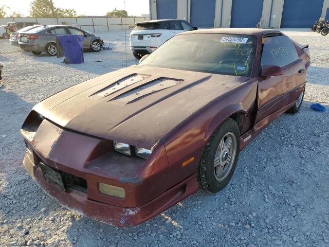 1G1FP23E4ML158394 - 1991 CHEVROLET CAMARO RS RED photo 2