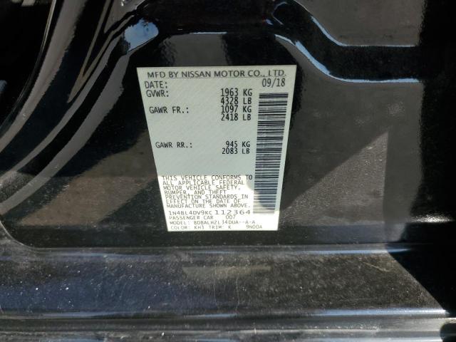 1N4BL4DV9KC112364 - 2019 NISSAN ALTIMA SV BLACK photo 10