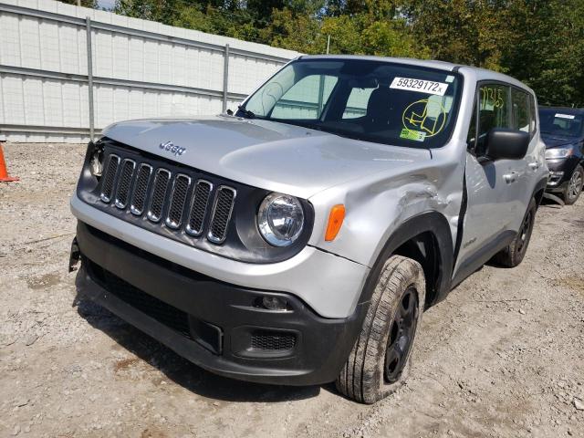 ZACCJBAT2GPE36142 - 2016 JEEP RENEGADE S SILVER photo 2