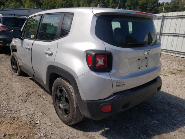 ZACCJBAT2GPE36142 - 2016 JEEP RENEGADE S SILVER photo 3