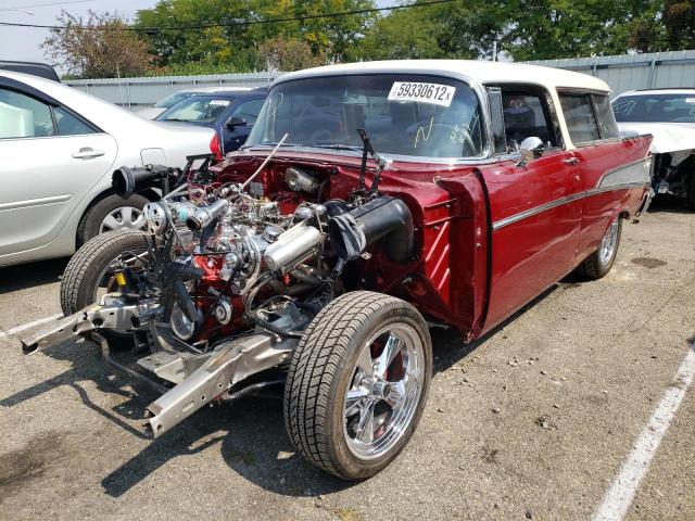 VC57T268073 - 1957 CHEVROLET NOMAD RED photo 2