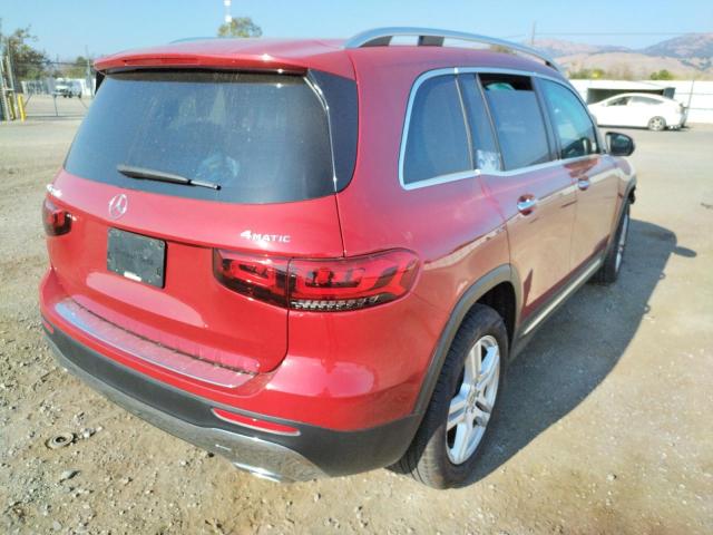 W1N4M4HB3MW114332 - 2021 MERCEDES-BENZ GLB 250 4M RED photo 4