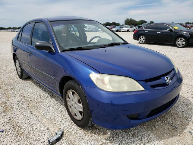 1HGES16324L004967 - 2004 HONDA CIVIC DX V BLUE photo 1