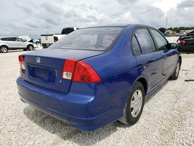 1HGES16324L004967 - 2004 HONDA CIVIC DX V BLUE photo 4