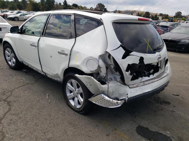 JN8AZ08W06W525802 - 2006 NISSAN MURANO SL WHITE photo 9