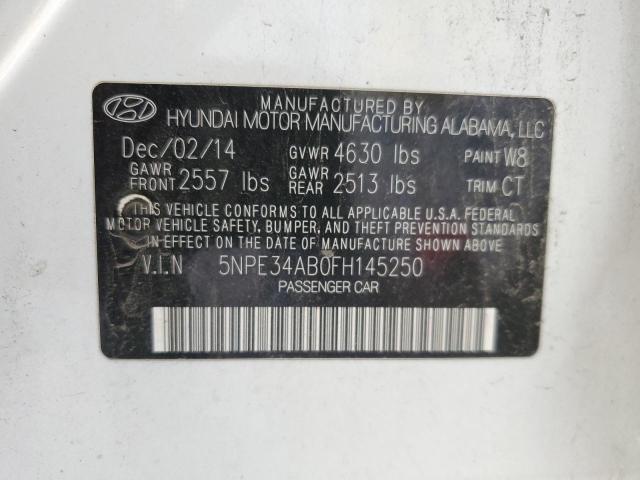 5NPE34AB0FH145250 - 2015 HYUNDAI SONATA SPO WHITE photo 10