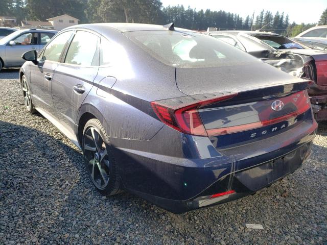 5NPEJ4J29MH083334 - 2021 HYUNDAI SONATA SEL BLUE photo 3