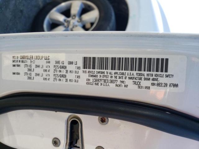 1C6RR7FT8ES138377 - 2014 DODGE 150 RAM WHITE photo 10