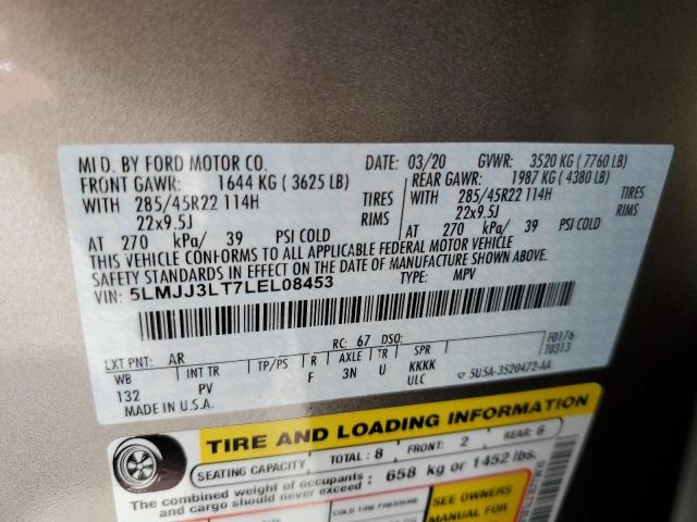 5LMJJ3LT7LEL08453 - 2020 LINCOLN NAVIGATOR 棕色 照片 10