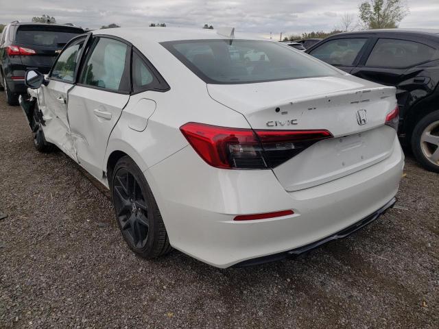 2HGFE2F59NH109636 - 2022 HONDA CIVIC SPOR WHITE photo 3