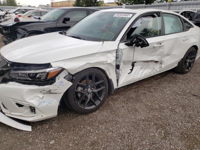 2HGFE2F59NH109636 - 2022 HONDA CIVIC SPOR WHITE photo 9