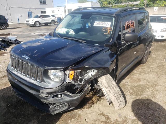 ZACCJAATXGPE29417 - 2016 JEEP RENEGADE S BLACK photo 2