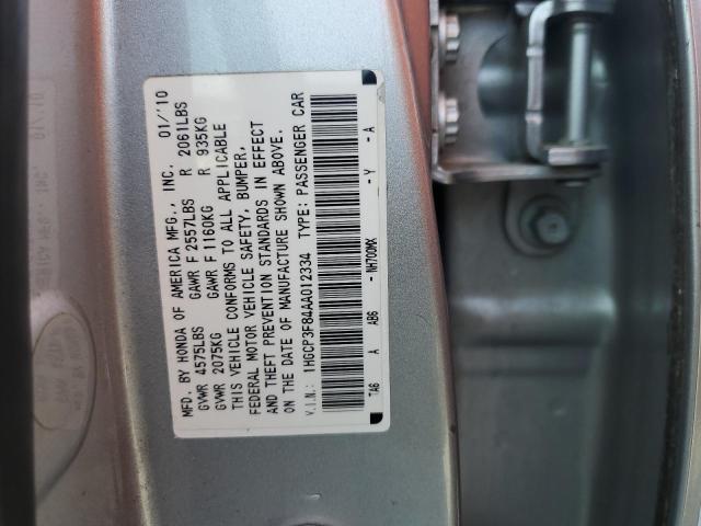 1HGCP3F84AA012334 - 2010 HONDA ACCORD EXL SILVER photo 10