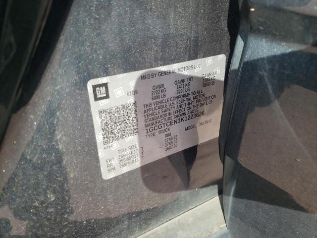 1GCGTCEN3K1223626 - 2019 CHEVROLET COLORADO L CHARCOAL photo 10