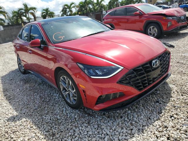 5NPEF4JAXLH030908 - 2020 HYUNDAI SONATA SEL RED photo 1