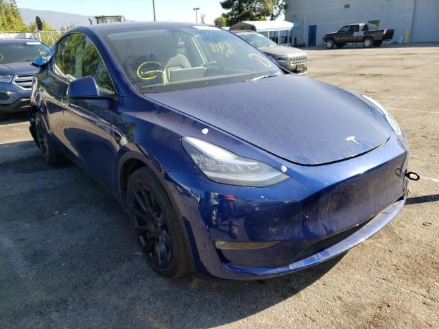 5YJYGAEEXMF201064 - 2021 TESLA MODEL Y أزرق صورة 1
