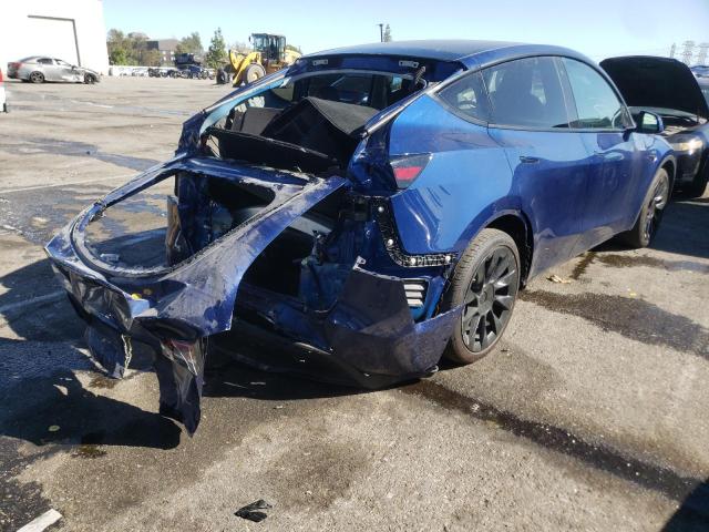 5YJYGAEEXMF201064 - 2021 TESLA MODEL Y BLUE photo 4