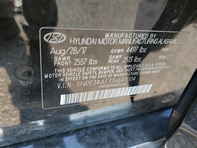 5NPE34AF3JH647004 - 2018 HYUNDAI SONATA SPO BLACK photo 10